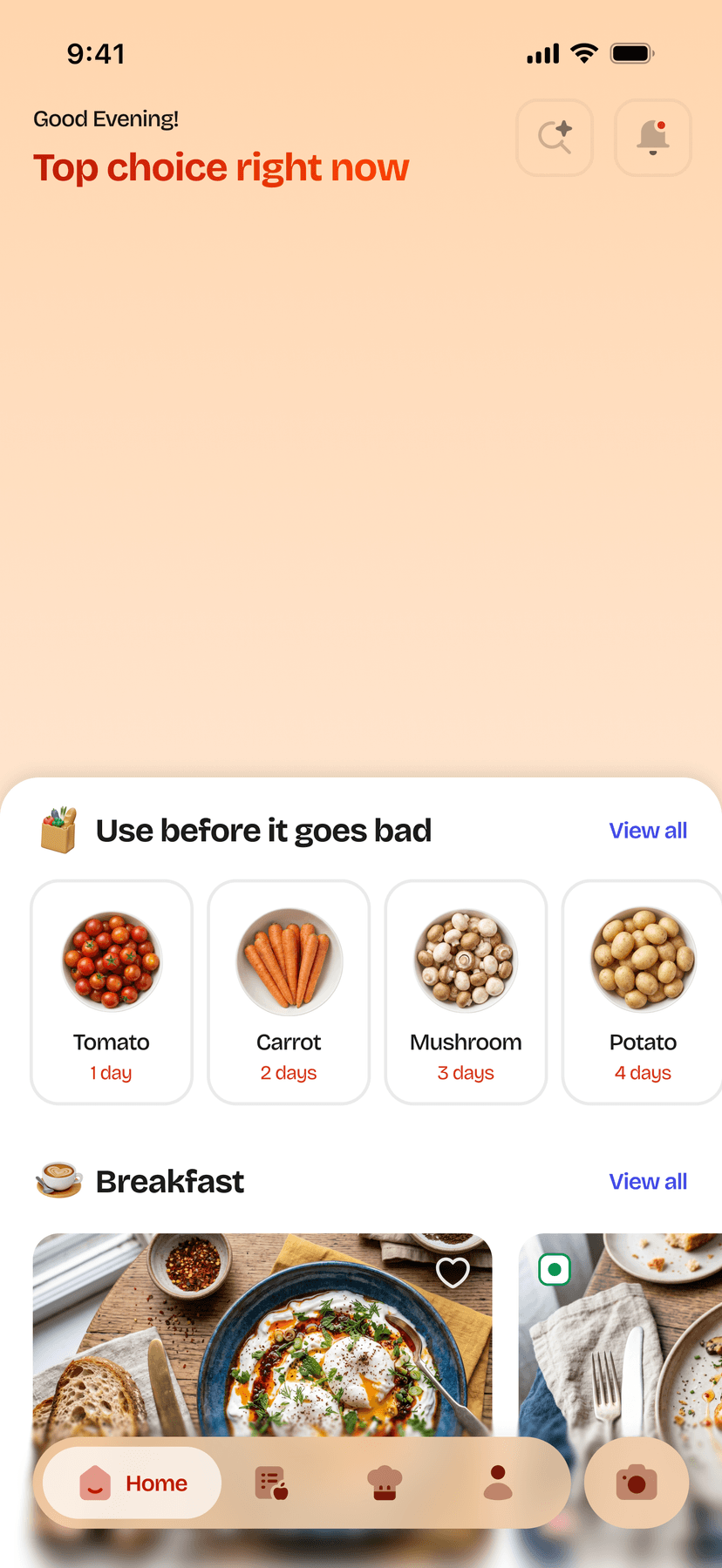 Cookie app on a phone showing recipe suggestions